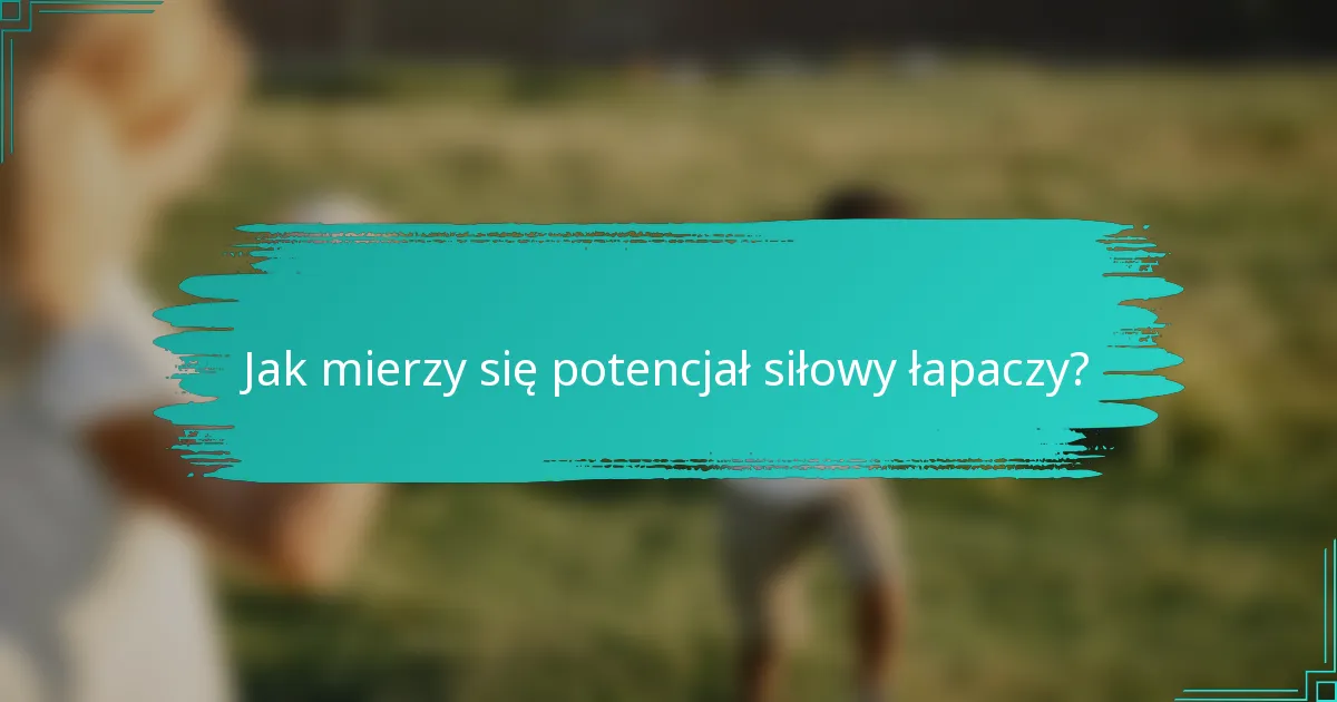 Jak mierzy się potencjał siłowy łapaczy?