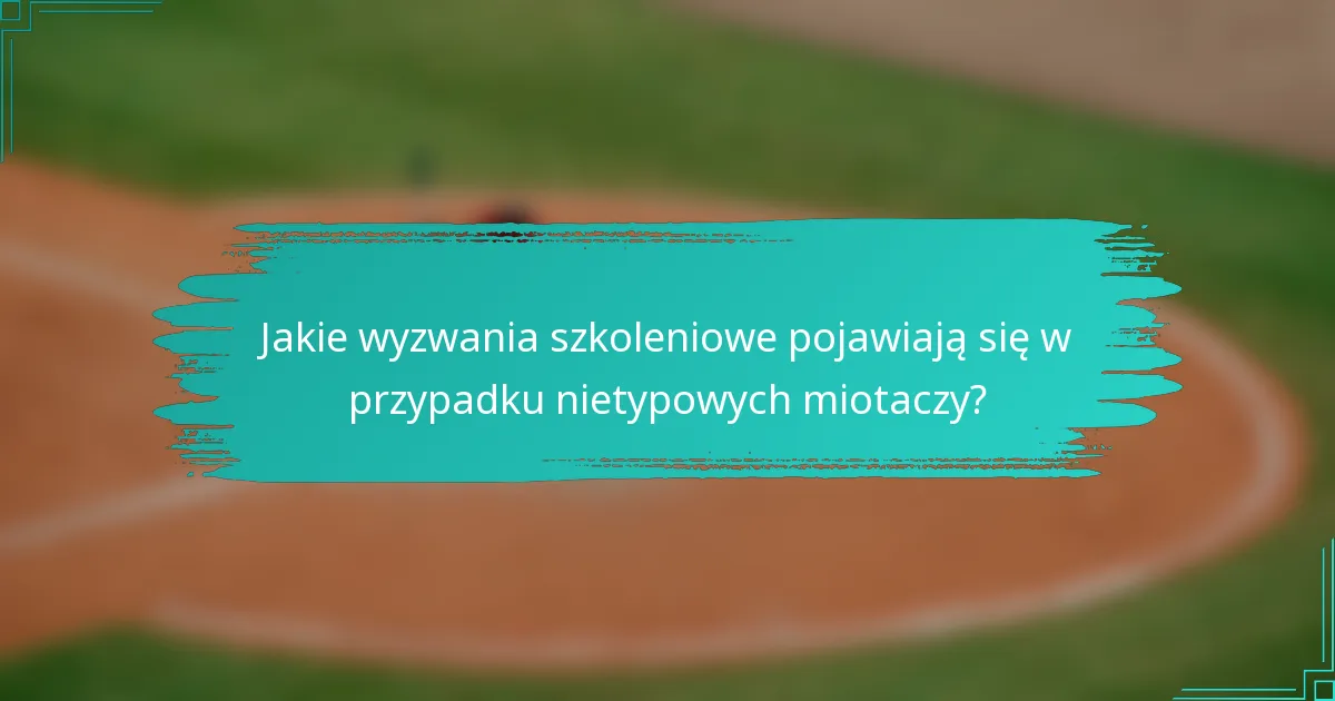Jakie wyzwania szkoleniowe pojawiają się w przypadku nietypowych miotaczy?